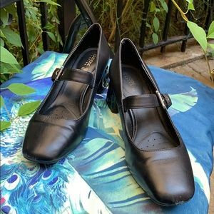 Black patent leather shoes